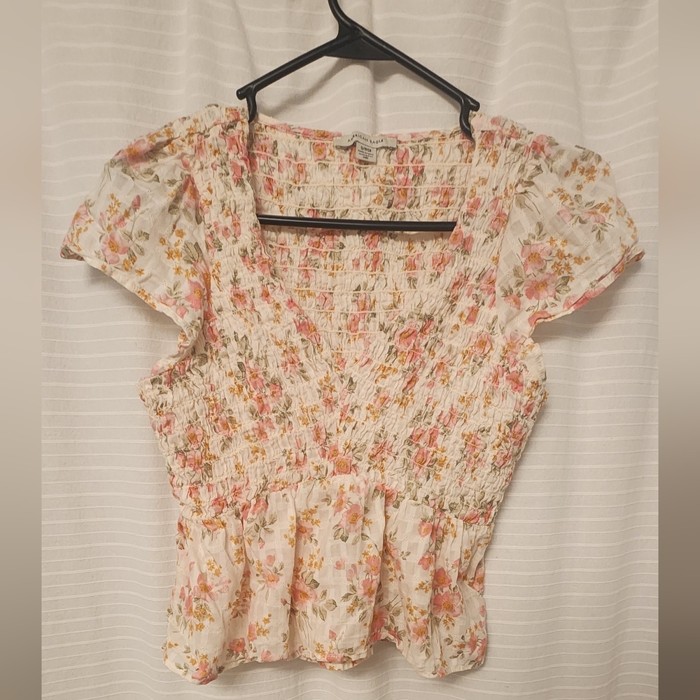 American Eagle V Neck Blouse, Size Small